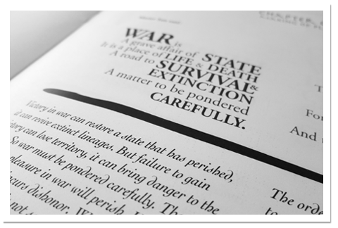 Typographic rejuvenation of the book The Art of War