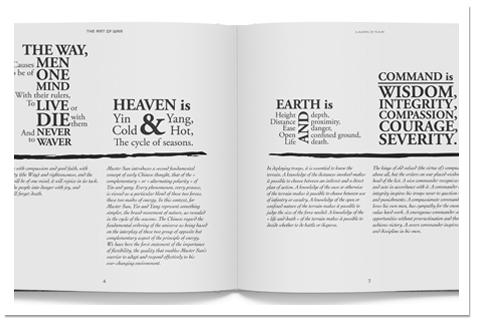Revitalisation typographique du livre The Art Of War