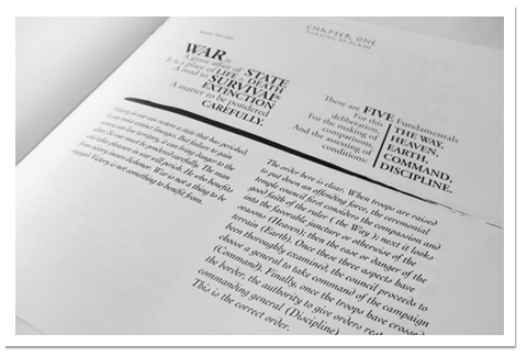 Revitalisation typographique du livre The Art Of War
