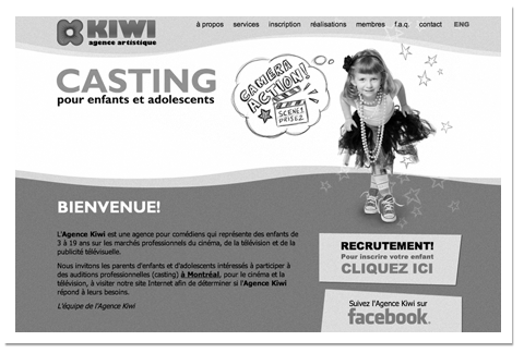 Site web Agence artistique Kiwi